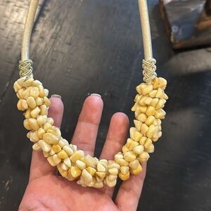 Vintage Shell Bead Rope Natural Necklace Grandma Core Boho Western​​